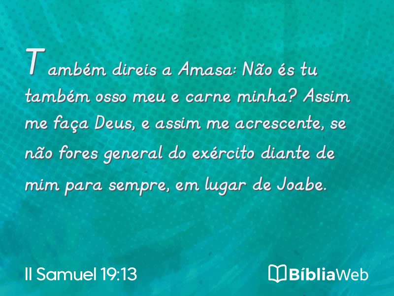 II Samuel 19:13 em imagem para compartilhar