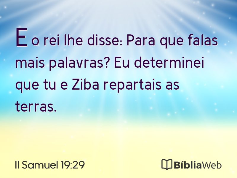 II Samuel 19:29 em imagem para compartilhar
