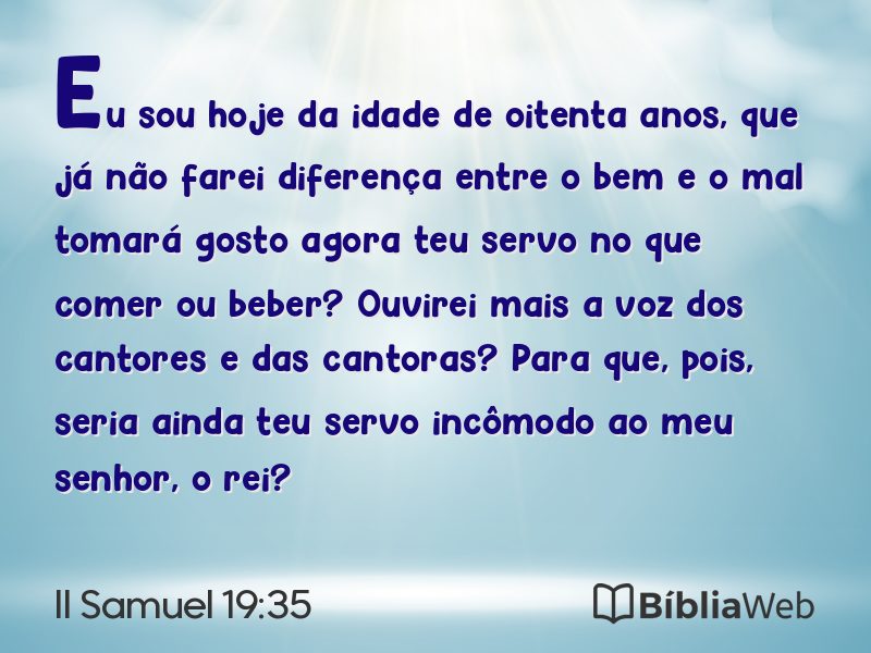 II Samuel 19:35 em imagem para compartilhar