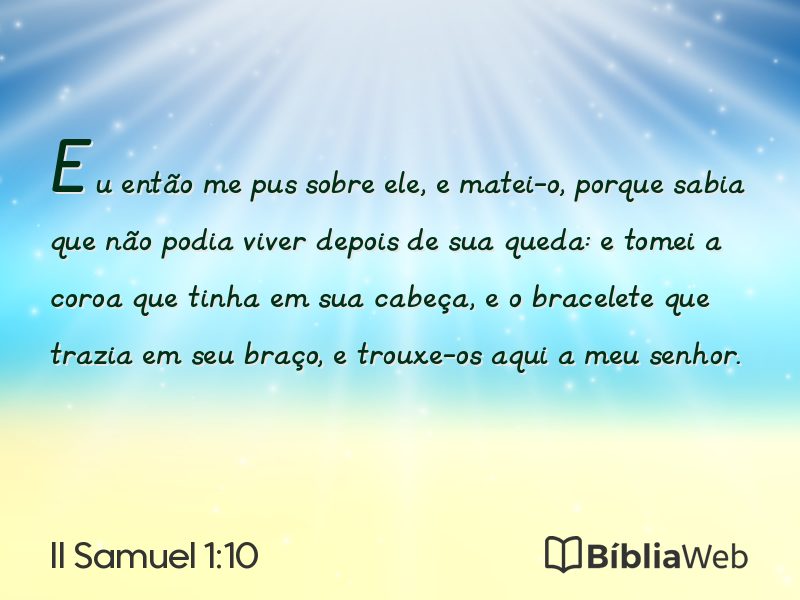 II Samuel 1:10 em imagem para compartilhar