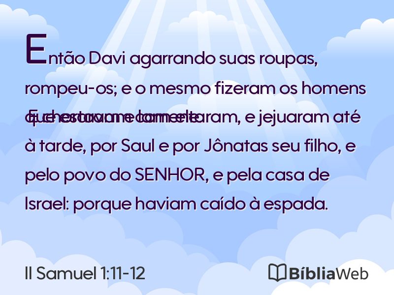 II Samuel 1:11-12 em imagem para compartilhar