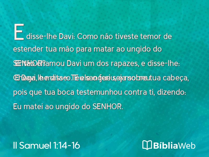 II Samuel 1:14-16 em imagem para compartilhar