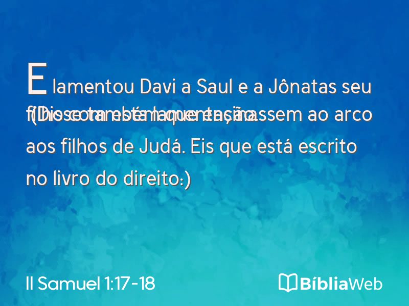 II Samuel 1:17-18 em imagem para compartilhar