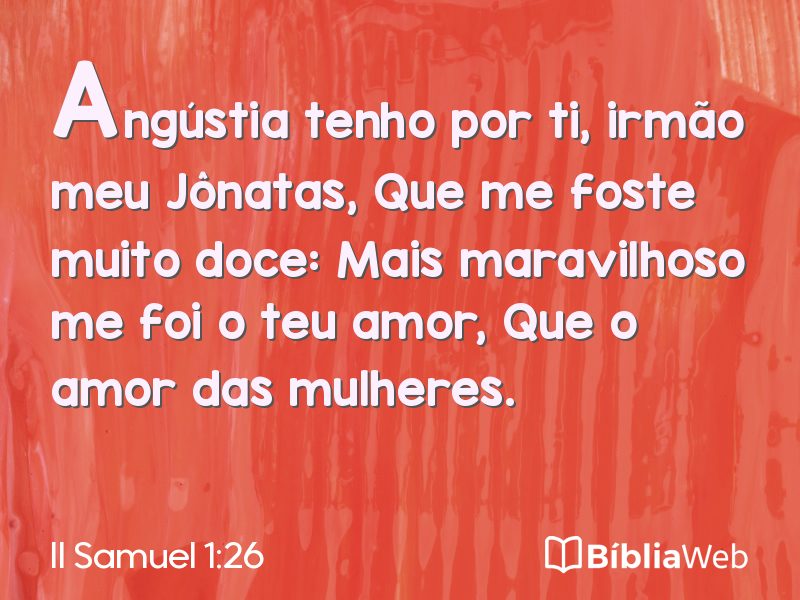 II Samuel 1:26 em imagem para compartilhar