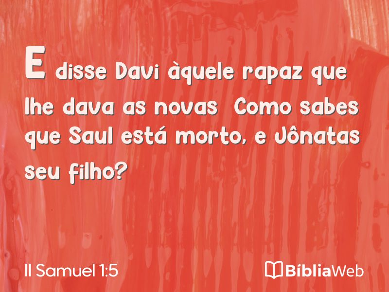 II Samuel 1:5 em imagem para compartilhar