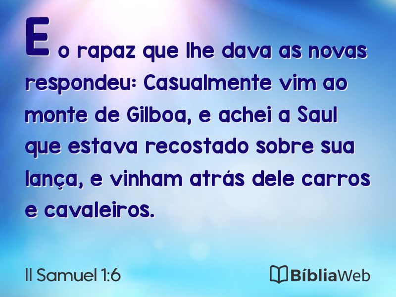 II Samuel 1:6 em imagem para compartilhar