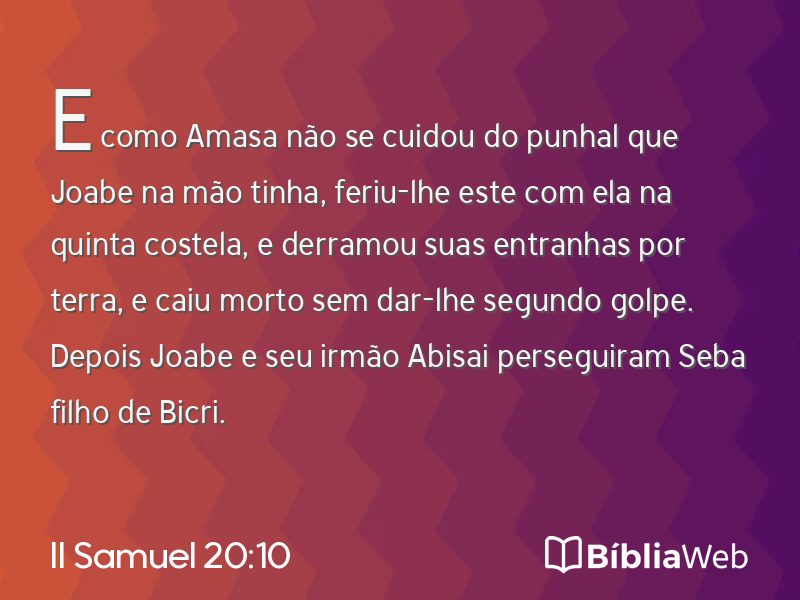II Samuel 20:10 em imagem para compartilhar