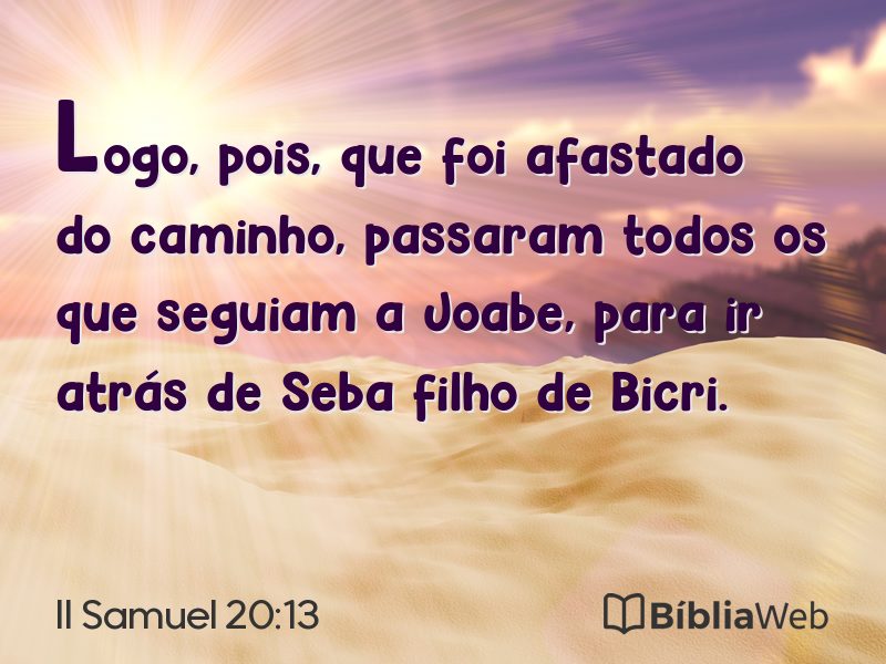 II Samuel 20:13 em imagem para compartilhar