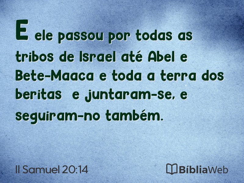 II Samuel 20:14 em imagem para compartilhar