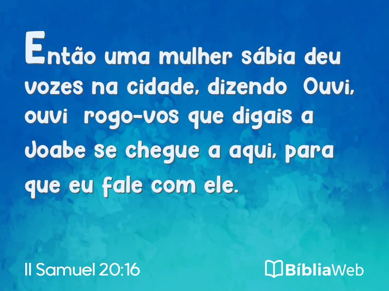II Samuel 20:16 em imagem para compartilhar