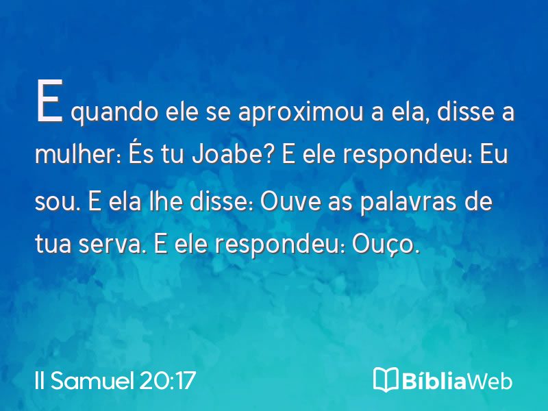 II Samuel 20:17 em imagem para compartilhar