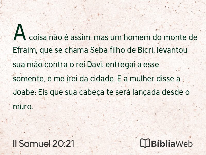 II Samuel 20:21 em imagem para compartilhar