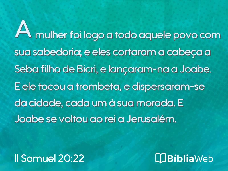 II Samuel 20:22 em imagem para compartilhar