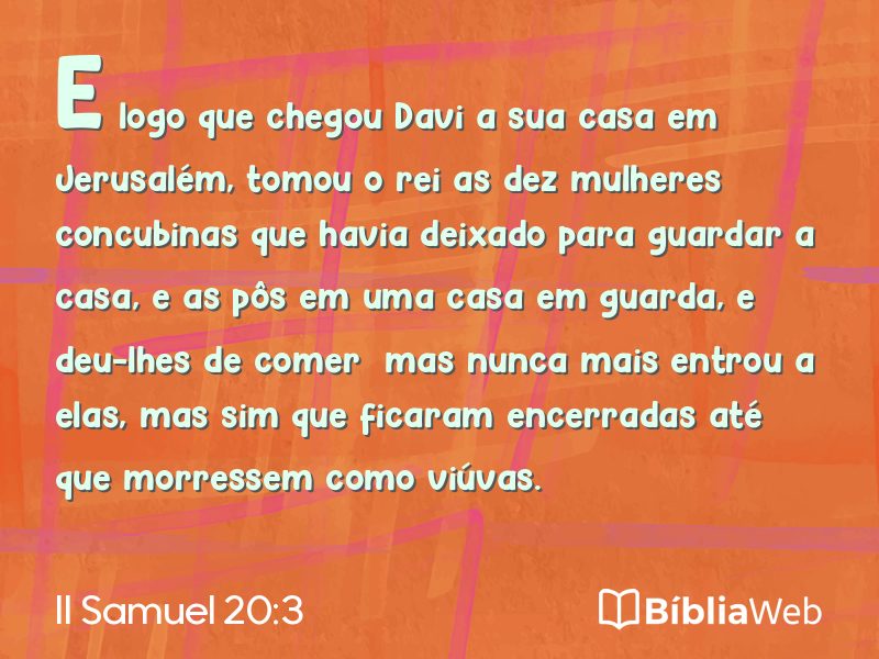 II Samuel 20:3 em imagem para compartilhar