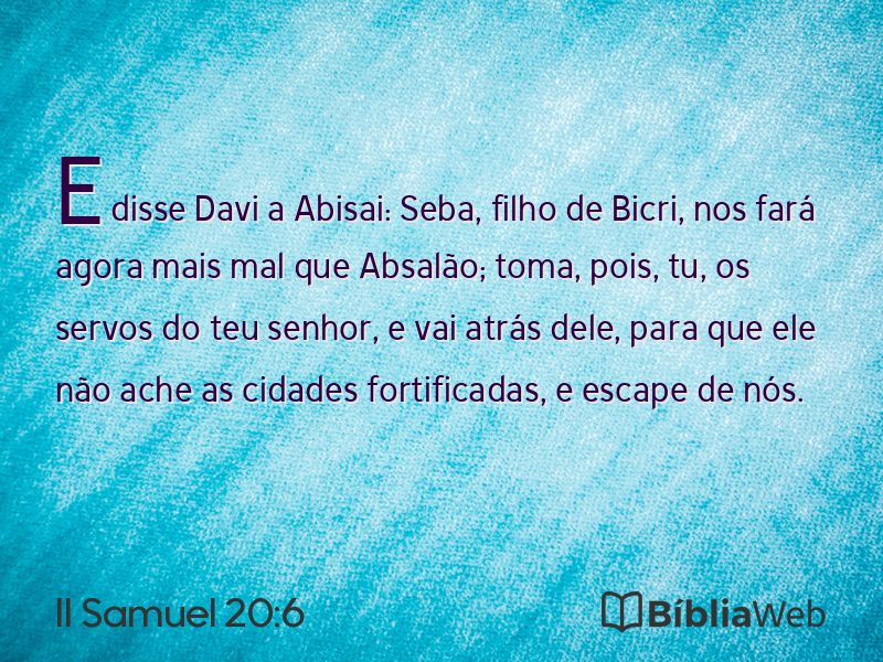 II Samuel 20:6 em imagem para compartilhar