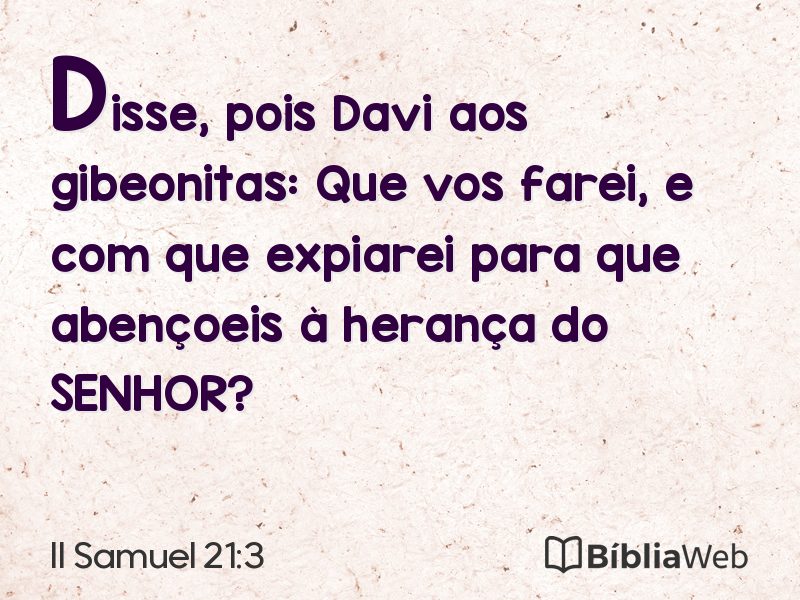II Samuel 21:3 em imagem para compartilhar