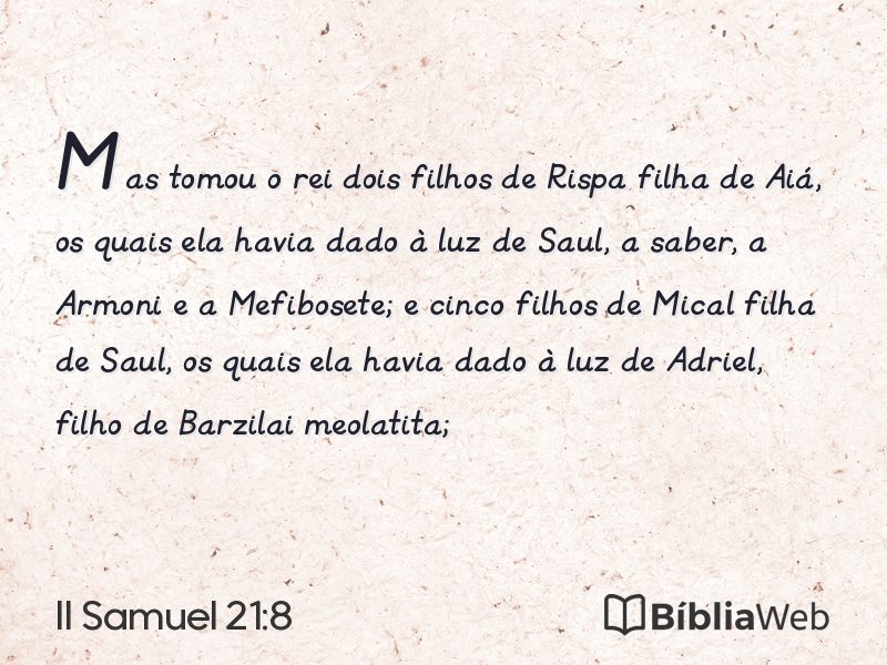 II Samuel 21:8 em imagem para compartilhar