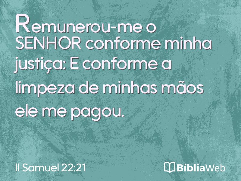 II Samuel 22:21 em imagem para compartilhar
