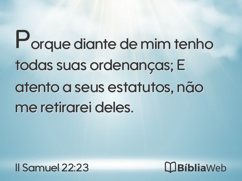 II Samuel 22:23 em imagem para compartilhar