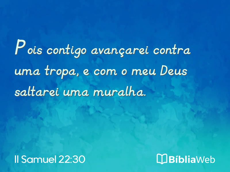II Samuel 22:30 em imagem para compartilhar