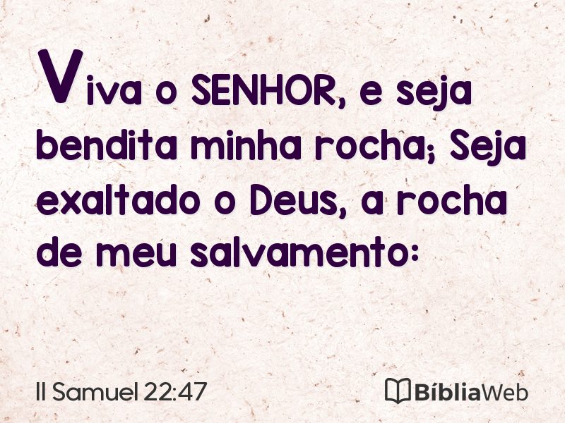 II Samuel 22:47 em imagem para compartilhar