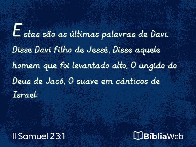 II Samuel 23:1 em imagem para compartilhar