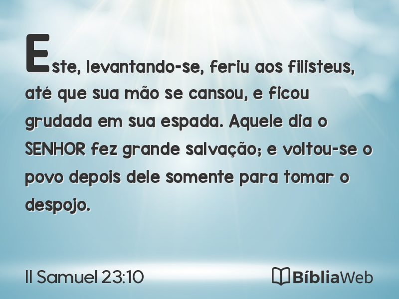 II Samuel 23:10 em imagem para compartilhar