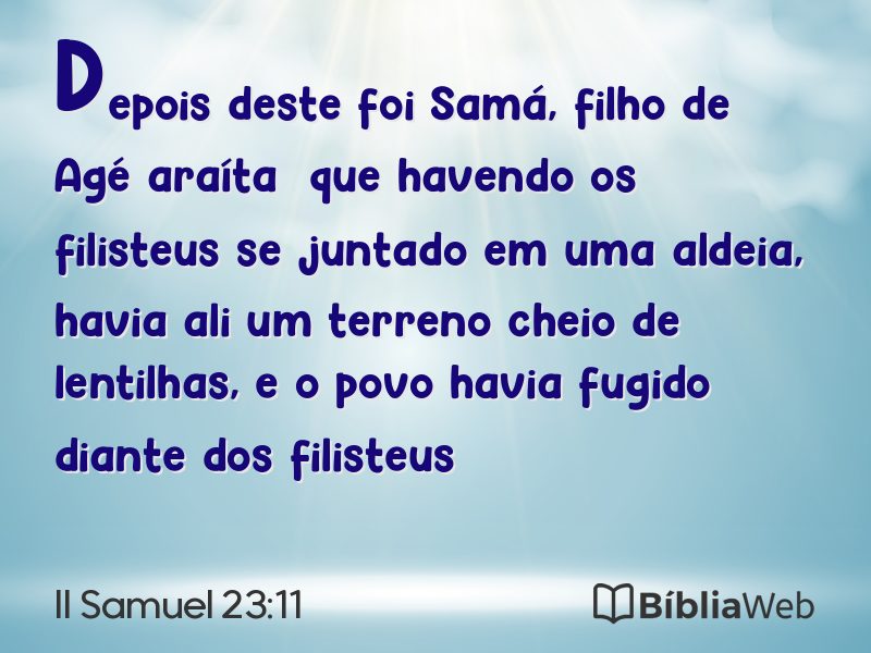 II Samuel 23:11 em imagem para compartilhar