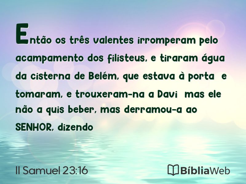 II Samuel 23:16 em imagem para compartilhar
