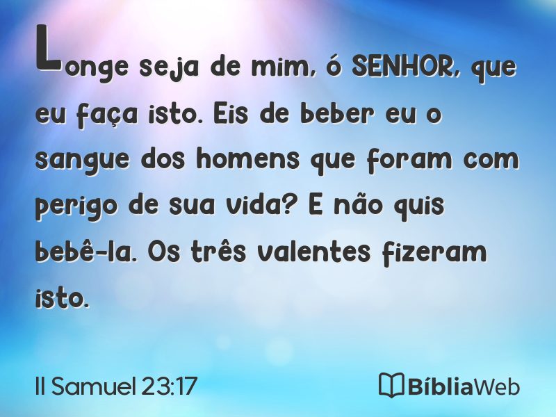 II Samuel 23:17 em imagem para compartilhar