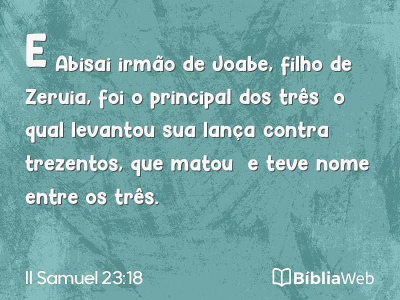 II Samuel 23:18 em imagem para compartilhar