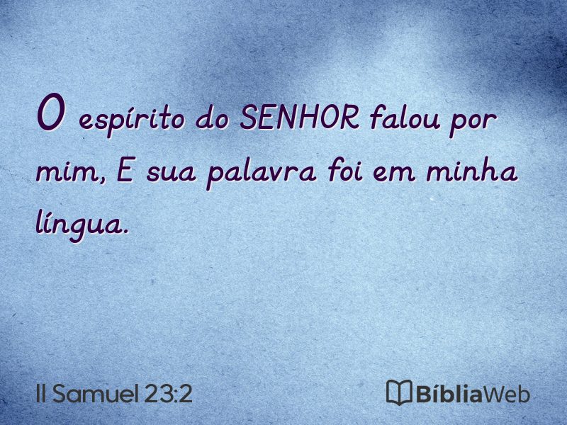 II Samuel 23:2 em imagem para compartilhar