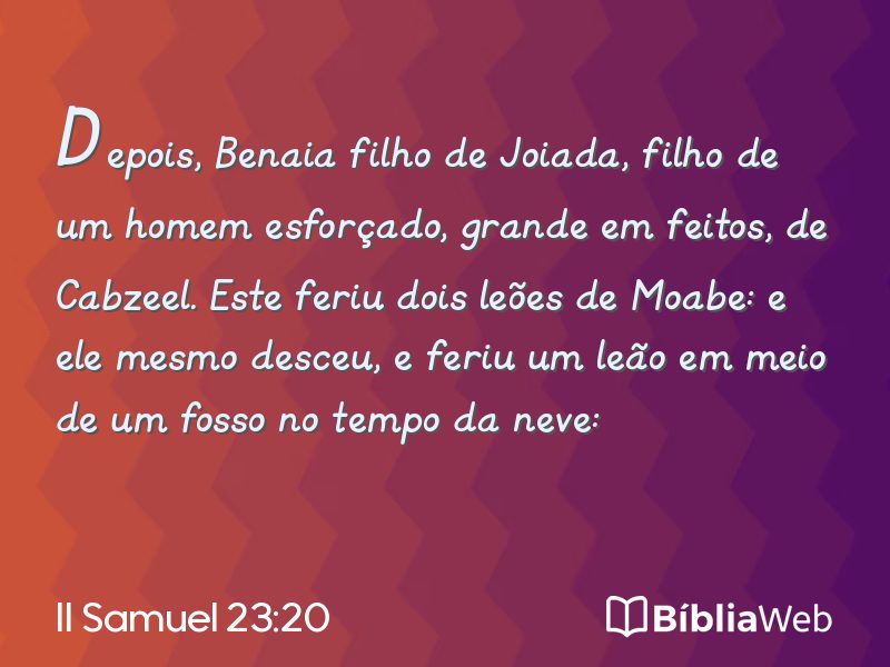 II Samuel 23:20 em imagem para compartilhar