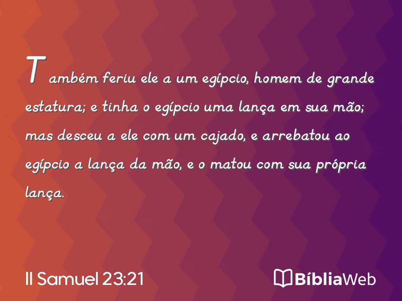 II Samuel 23:21 em imagem para compartilhar