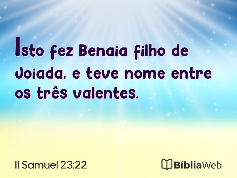 II Samuel 23:22 em imagem para compartilhar