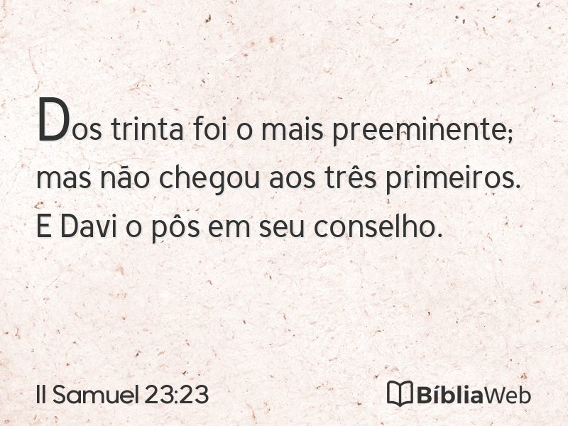 II Samuel 23:23 em imagem para compartilhar