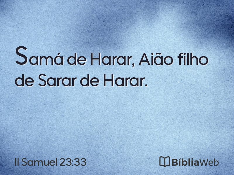 II Samuel 23:33 em imagem para compartilhar
