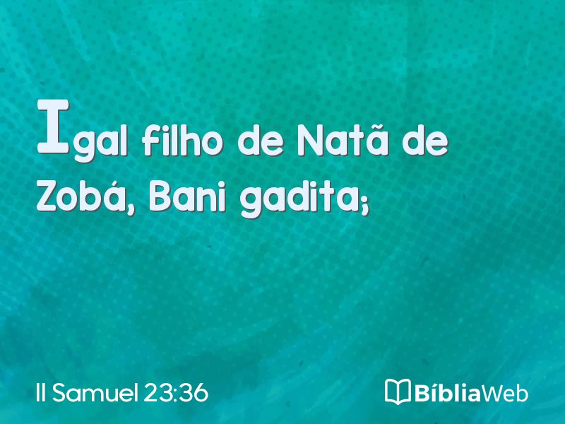 II Samuel 23:36 em imagem para compartilhar