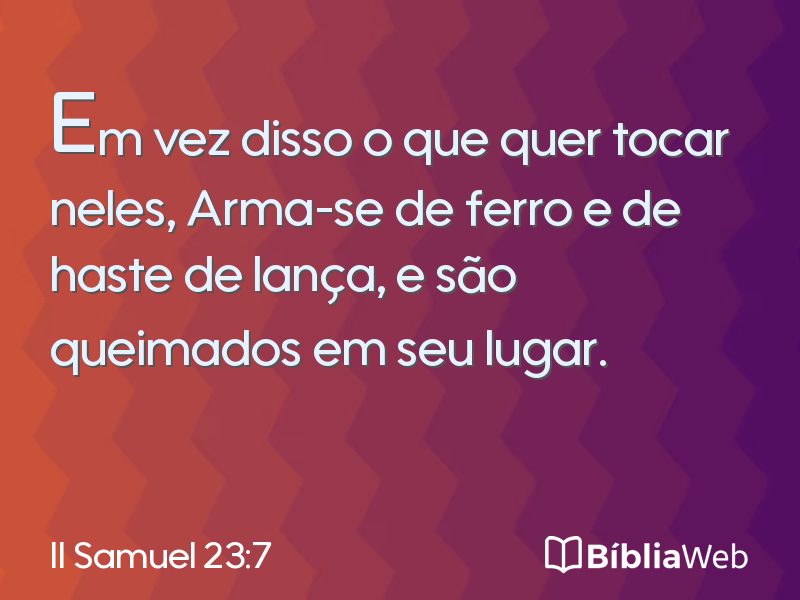 II Samuel 23:7 em imagem para compartilhar