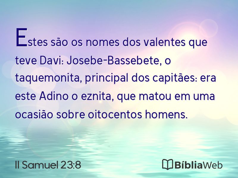 II Samuel 23:8 em imagem para compartilhar