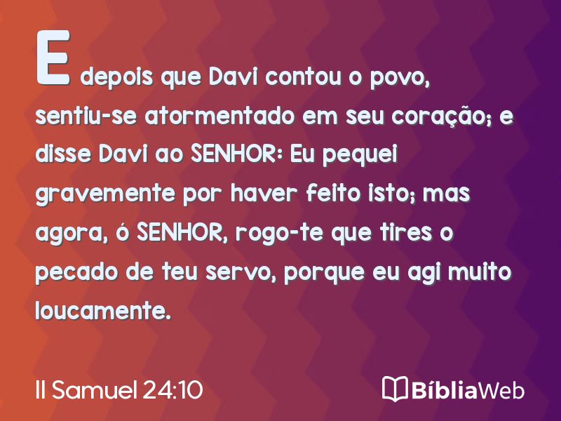 II Samuel 24:10 em imagem para compartilhar