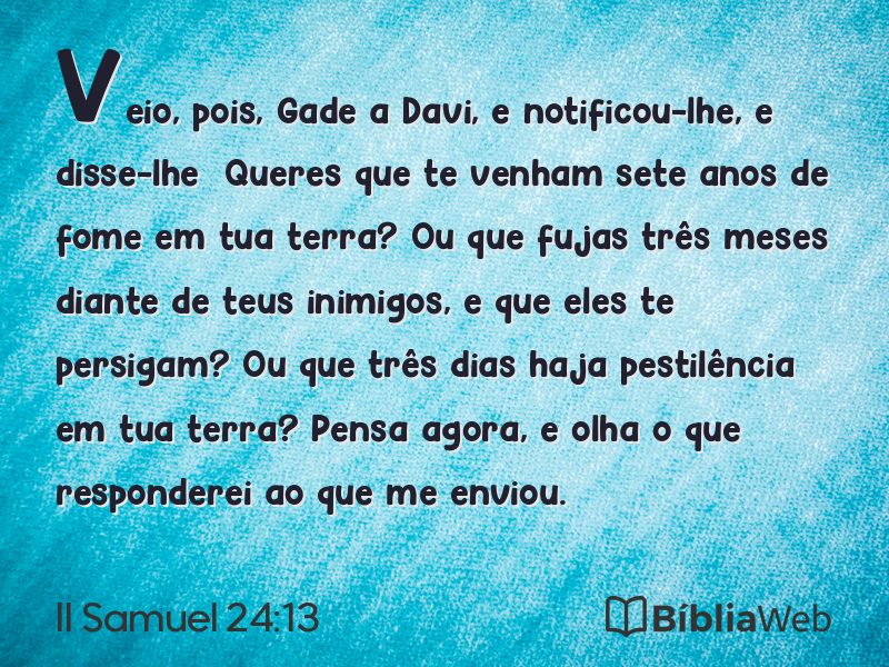 II Samuel 24:13 em imagem para compartilhar