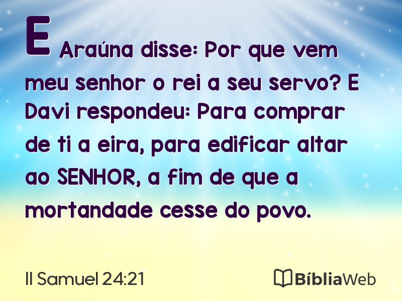 II Samuel 24:21 em imagem para compartilhar