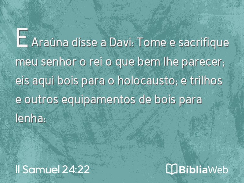 II Samuel 24:22 em imagem para compartilhar