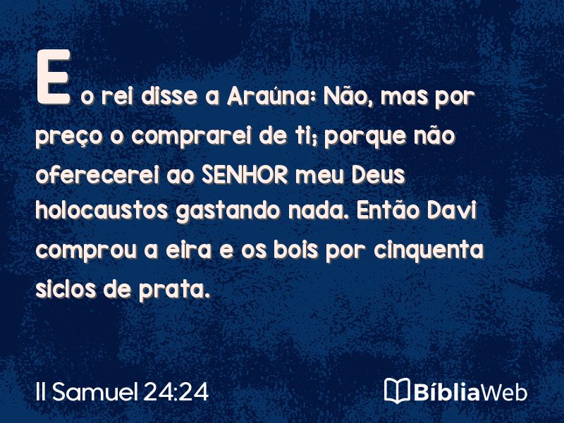 II Samuel 24:24 em imagem para compartilhar