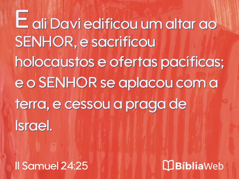II Samuel 24:25 em imagem para compartilhar