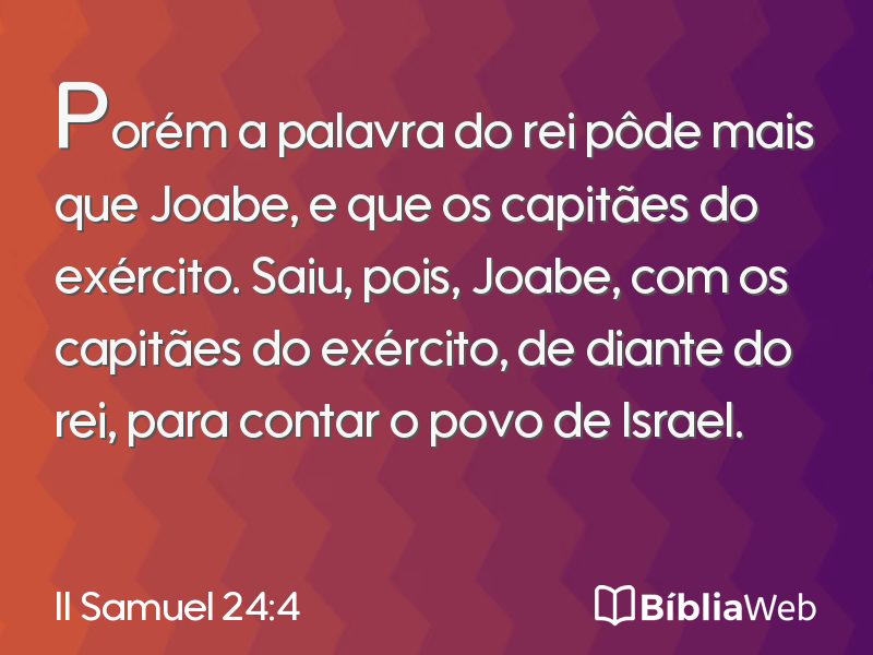 II Samuel 24:4 em imagem para compartilhar