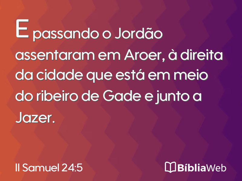 II Samuel 24:5 em imagem para compartilhar
