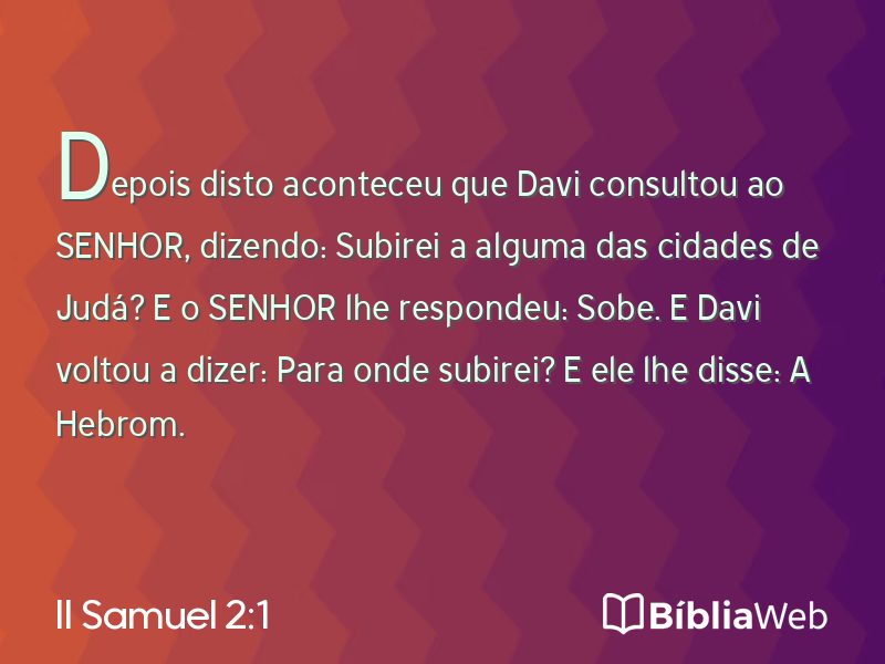 II Samuel 2:1 em imagem para compartilhar