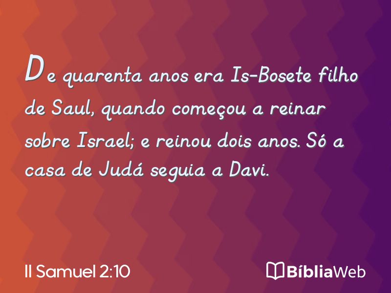 II Samuel 2:10 em imagem para compartilhar